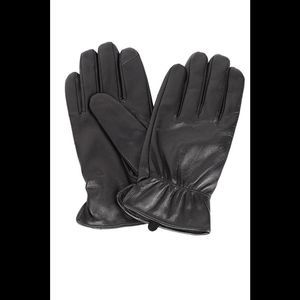 Karla Hanson Men's Classic Leather Touch Screen Gloves Black